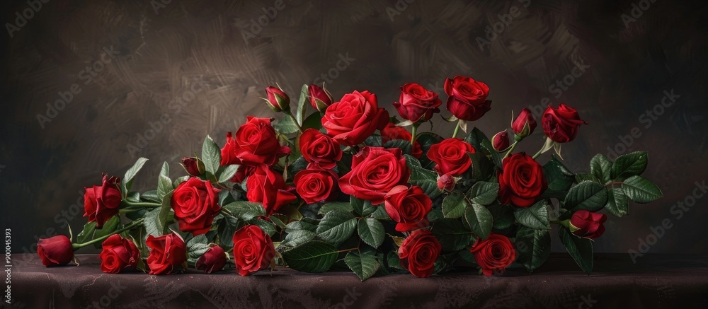 Aufkleber elegant arrangement featuring red roses with copy space image