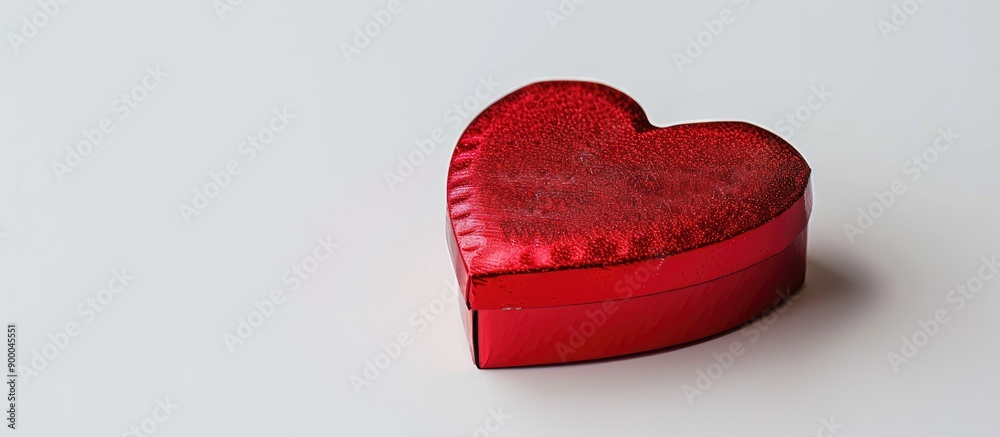 Aufkleber heart shaped gift box in red on a white background perfect for valentine s day or birthdays with roo