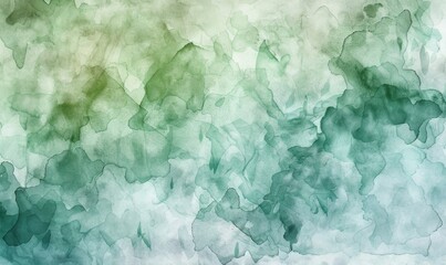Obraz premium Ethereal Sage Green and Soft Gray Abstract Watercolor Fusion: Tranquil Aquatic Inspired Artistic Background. Delicate Stains, Smears, and Impressions Create a Serene Atmosphere. Perfect for Modern Int