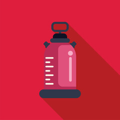 Camping water tank icon in flat style illustrating equipment needed for outdoor activities and exploration