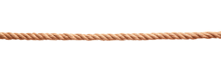 One brown braided rope isolated on white