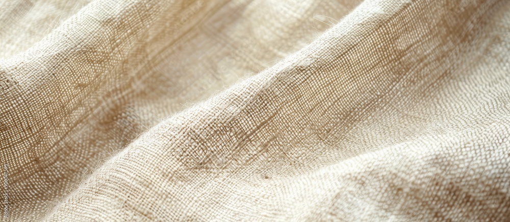 Poster natural linen fabric with a beige coarse grain texture perfect for design backgrounds ideal for a co