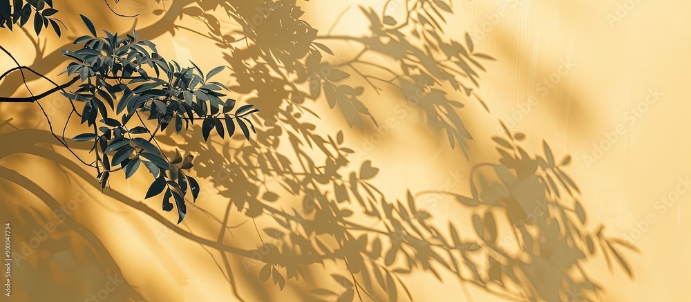 Fototapete paper card with a tree shadow in sunlight ideal for showcasing designs features copy space image