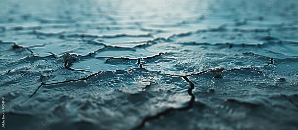 Poster Close up view of a texture illustrating a water shortage with copy space for an image