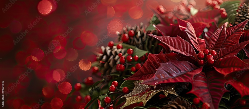 Poster a segment of an elegant christmas wreath with copy space image