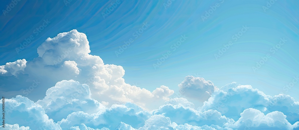 Canvas Prints background of clear blue sky with fluffy white clouds ideal for copy space image