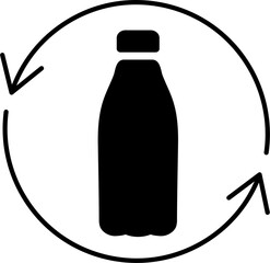 recycle plastic bottle flat style vector icon