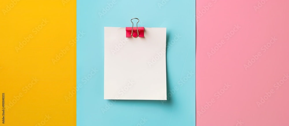 Poster White sticky note pinned on a backdrop with copy space image