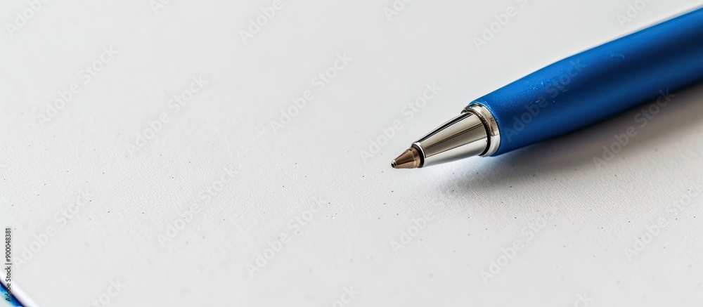 Poster A blue pen is displayed on a notepad with inspiring messages against a white backdrop allowing space for additional content in the image
