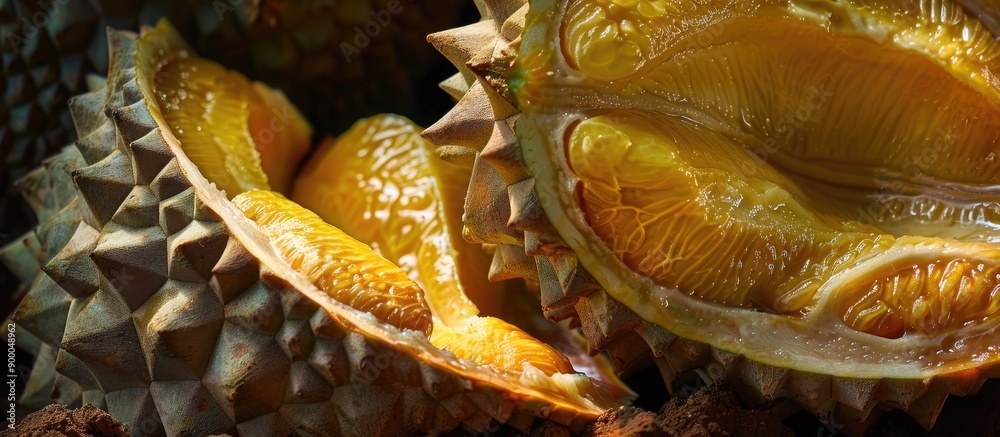 Aufkleber Jackfruit s shell has a rough surface ideal for a copy space image