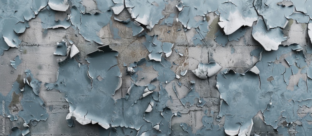 Poster high resolution textures of cracked and peeling paint on a concrete wall with a copy space image