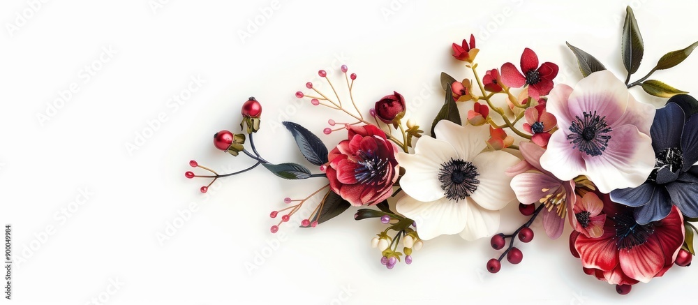 Leinwandbilder a decorative arrangement of artificial flowers with a blank area for additional image or text