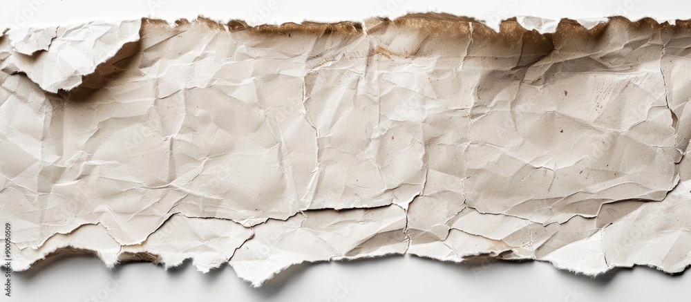Poster Vintage torn paper texture on a blank white backdrop with copy space image
