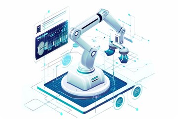 Conceptual Technology Flat Illustration created with Generative AI