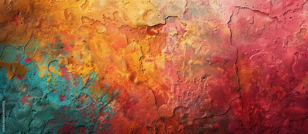 Aufkleber textured colorful plastered wall with a wallpaper background ideal for a copy space image