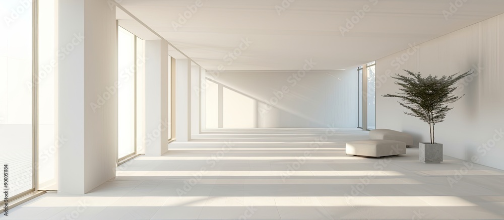 Aufkleber A bare area with no objects featuring a contemporary structure and ample space for displaying images or text as needed