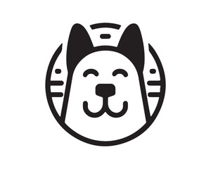 Dog logo design icon symbol vector illustration. Dog head icon symbol vector. Silhouette simple. Animal logo.