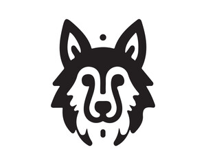 Dog logo design icon symbol vector illustration. Dog head icon symbol vector. Silhouette simple. Animal logo.