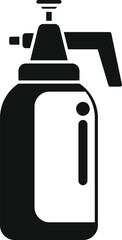 Black silhouette icon of a manual hand pressure sprayer for gardening and cleaning purposes