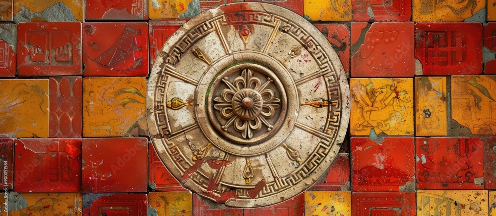 Aufkleber ancient floor ornament with copy space image