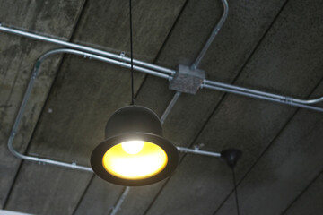 lamp hanging on ceiling for decor