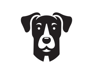 Dog logo design icon symbol vector illustration. Dog head icon symbol vector. Silhouette simple. Animal logo.