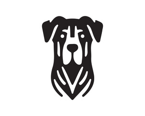 Dog logo design icon symbol vector illustration. Dog head icon symbol vector. Silhouette simple. Animal logo.