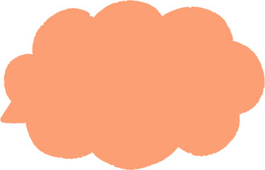 A simple cartoon cloud with a peach color