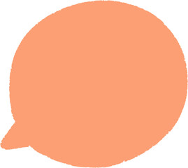 A simple cartoon speech bubble with a peachy color.