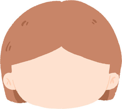 recommend clip art: A cartoon portrait of a person with brown hair