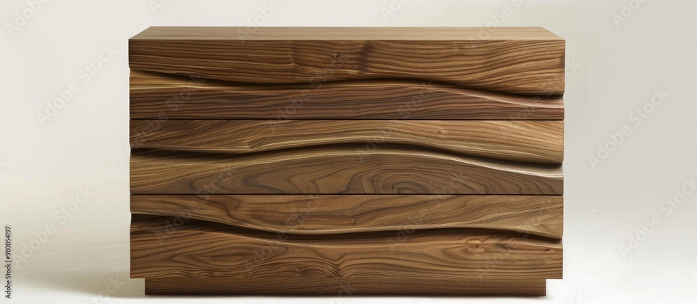 Aufkleber Japanese wood chest of drawers with a clean design and ample storage space ideal for organizing and adding a touch of style to a room featuring a chic copy space image