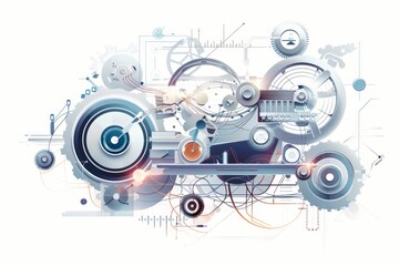 Conceptual Technology Flat Illustration created with Generative AI