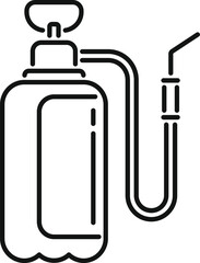 Black and white icon of a manual pump sprayer used for gardening
