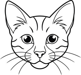 cat head line art. 