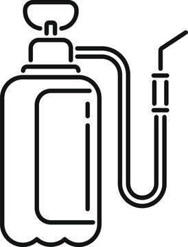 Black and white icon of a manual pump sprayer used for gardening