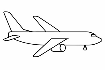 Line art of airplane 
