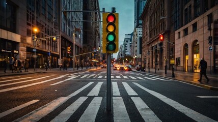 traffic light on the street and pedestrian lanes while travelling on the city