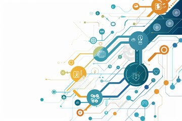 Obraz premium Conceptual Technology Flat Illustration created with Generative AI