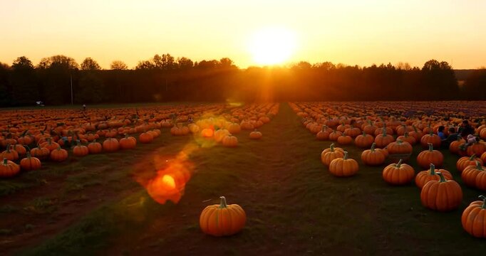 Pumpkin Patch in Late Afternoon