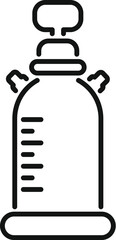 Line art icon of laboratory glassware with scale, used for chemical experiments