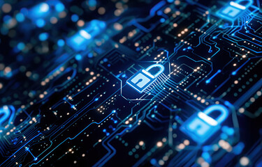 Obraz premium Cybersecurity and Data Protection 