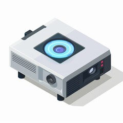 Obraz premium Modern Isometric Design Digital Projector for Classroom Use on White Background