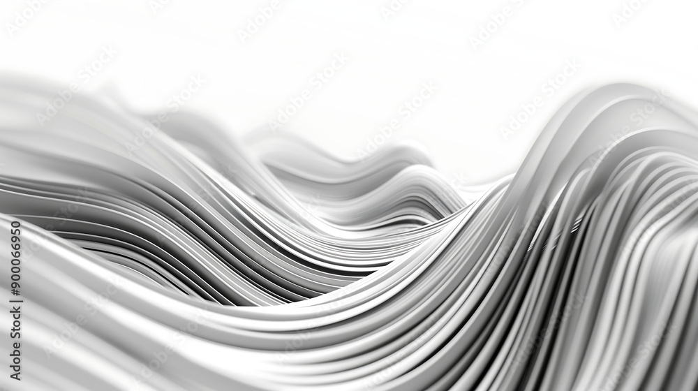 Aufkleber abstract white and black lines creating a futuristic look, digital data flow or high speed communica