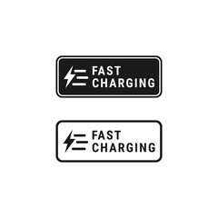 Simple Fast charging sign or fast charging label vector isolated. Best fast charging sign for product, websites, business design element, and more.
