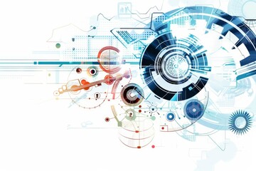 Obraz premium Conceptual Technology Flat Illustration created with Generative AI