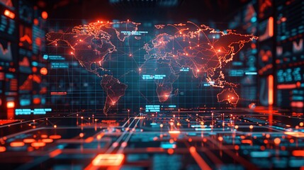 Global Network Connections: A Digital World Map