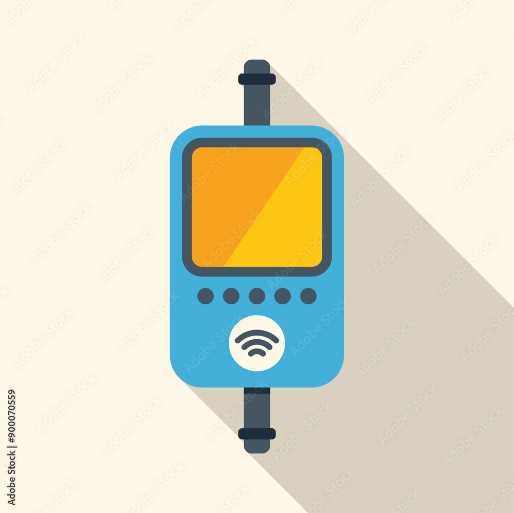 Poster electronic device showing wifi signal and empty screen displaying wireless connection for online com