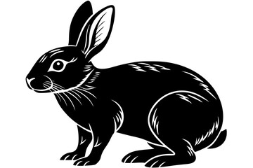 Silhouette of rabbit isolated on white backbround, set of rabbit silhouette, icon, rabbit bunny icon vector bundle