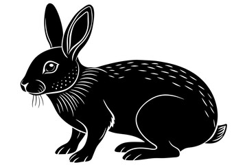 Silhouette of rabbit isolated on white backbround, set of rabbit silhouette, icon, rabbit bunny icon vector bundle