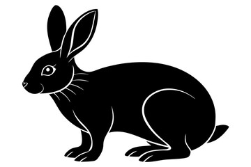 Silhouette of rabbit isolated on white backbround, set of rabbit silhouette, icon, rabbit bunny icon vector bundle